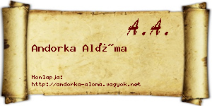 Andorka Alóma névjegykártya